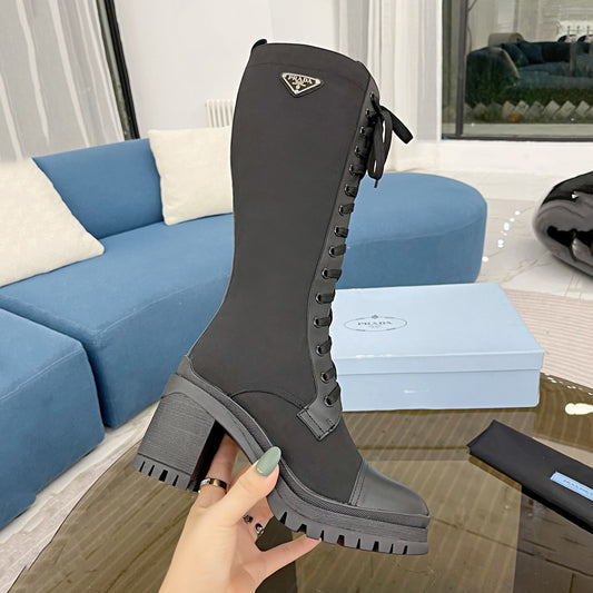 PR waterproof nylon high heel boots 1824102202