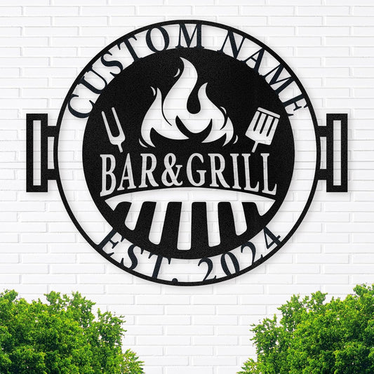 Custom Kitchen Name Sign , Wrought Iron Wall Art for Dining & Cooking Spaces