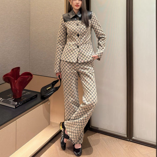 GG Paneled leather suit 1825040808