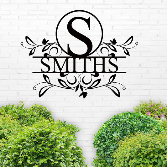 Custom Metal Name Sign - Personalized Family Name & Date for Wall Decor & Outdoor Art