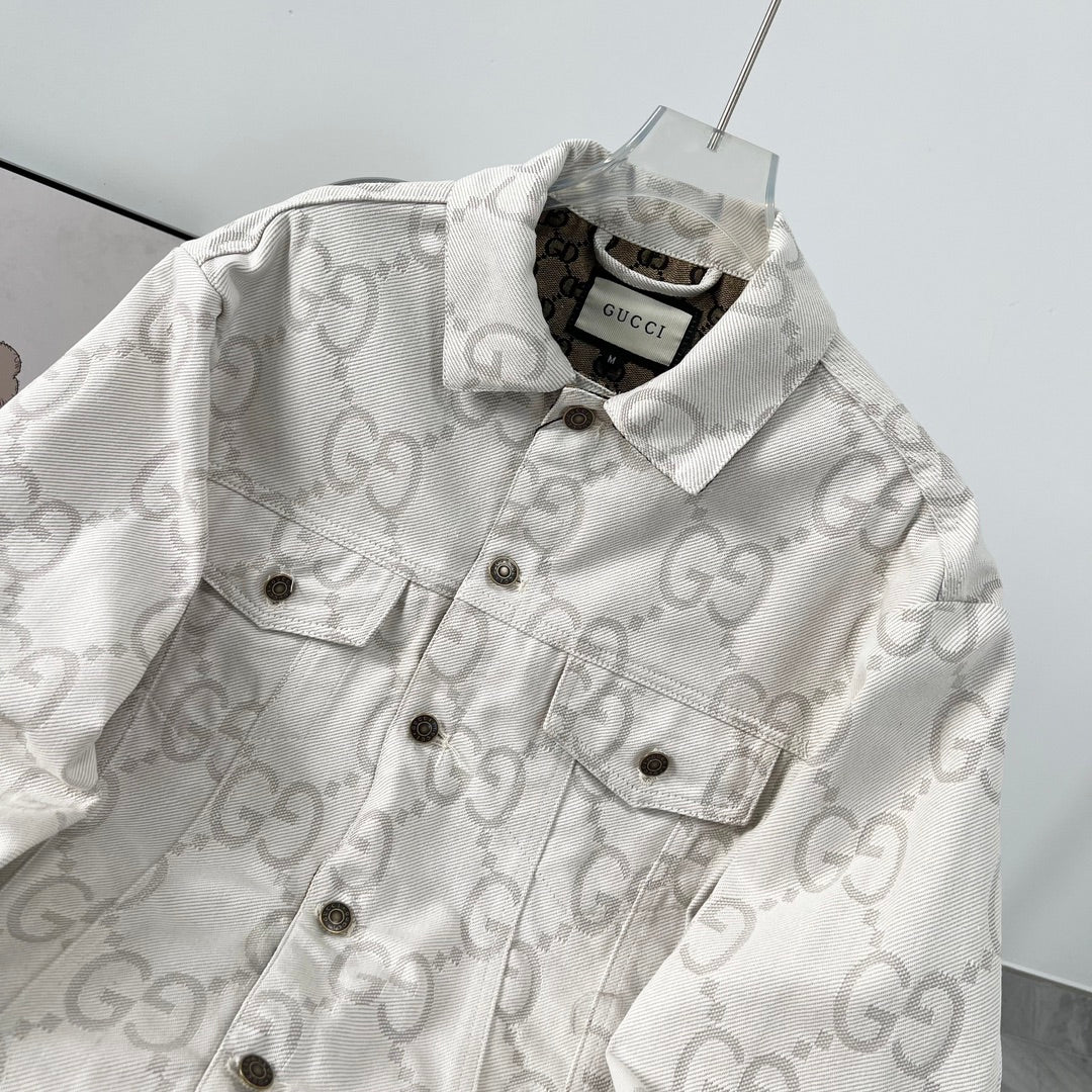 jacquard lapel denim jacket XC0823110312