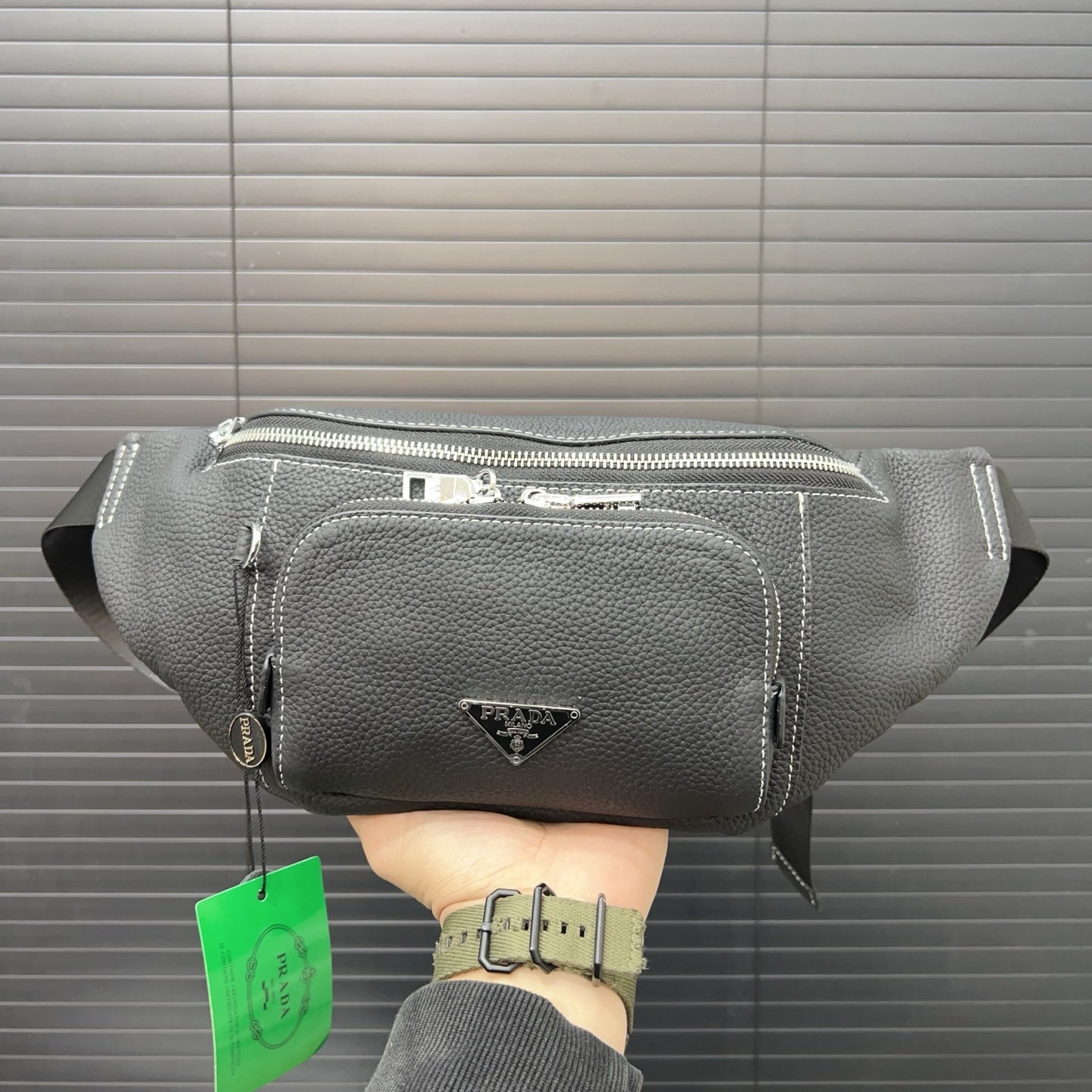 PR Top layer cowhide waist bag 1825040809