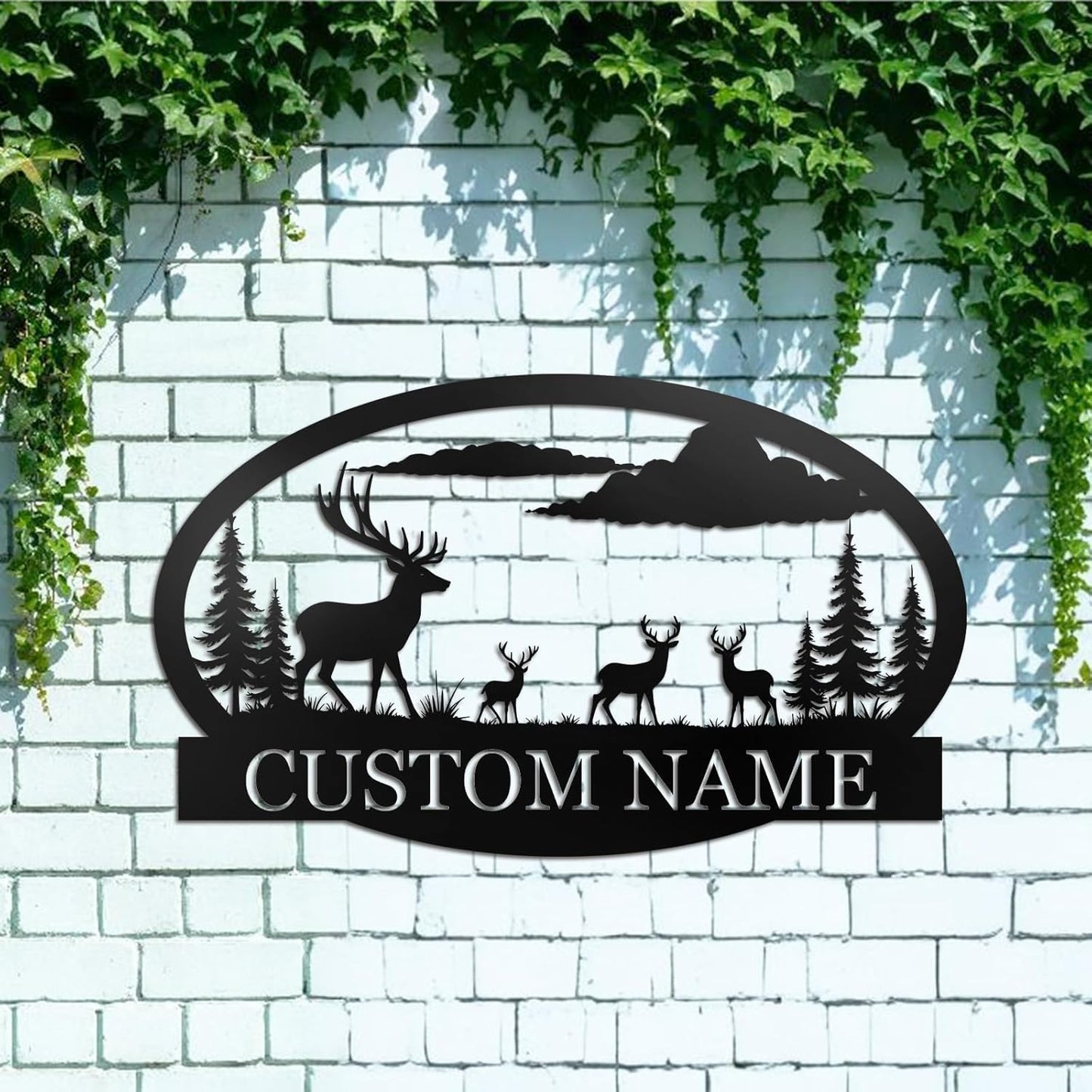 Custom Metal Bear Mountain Family Name Sign Outdoor Cabin Farmhouse Wall Decor Hunter Gift