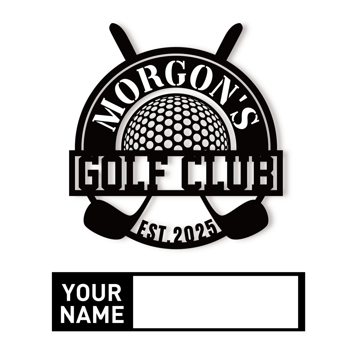Personalized Golf Name Sign, Metal Garden Stake Decor with Tee Off Theme, Outdoor Lawn Signage