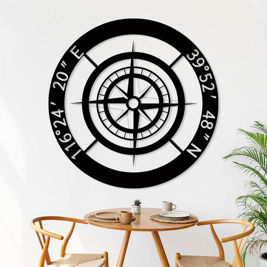 Custom Coordinates Metal Sign, Letter Family Name Wall Art, Outdoor Metal Art & Personalized Wedding Gifts