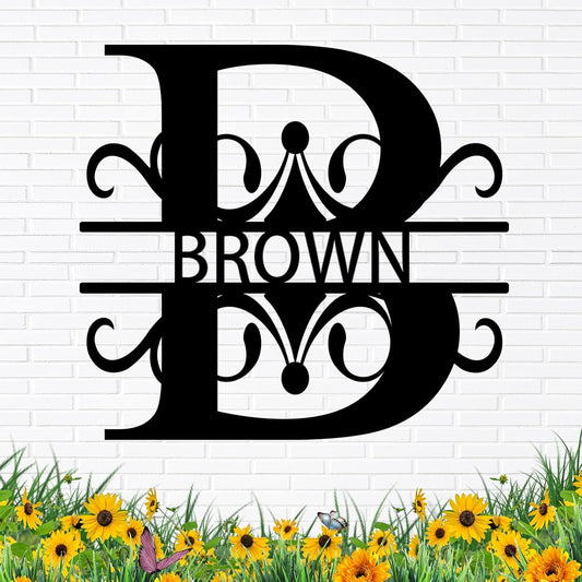 Custom Family Name Metal Sign Outdoor Porch Decor Wedding & Housewarming Gift