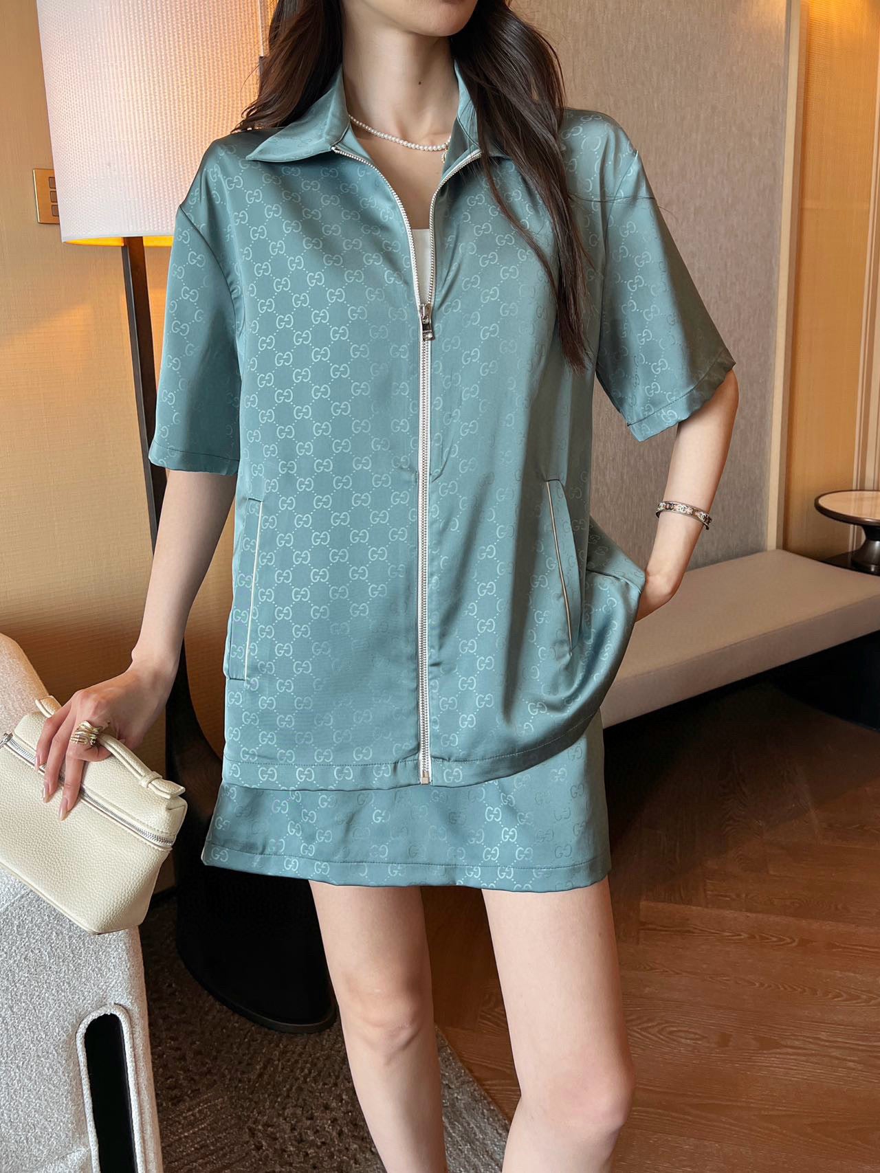 GG Short sleeve + short skirt suit 1825052216