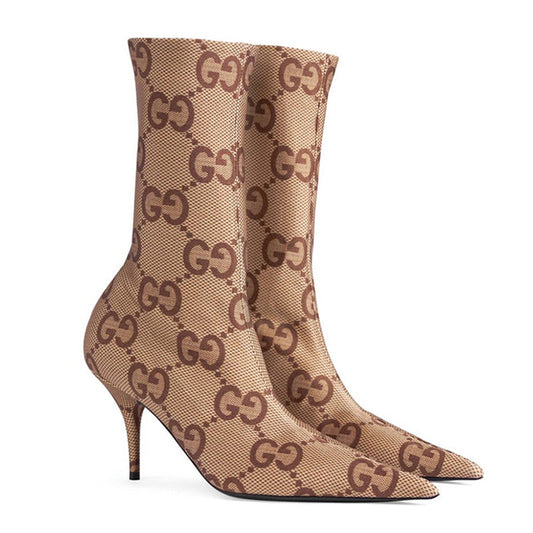 New High Heel Printed Elastic Boots PF1023101316