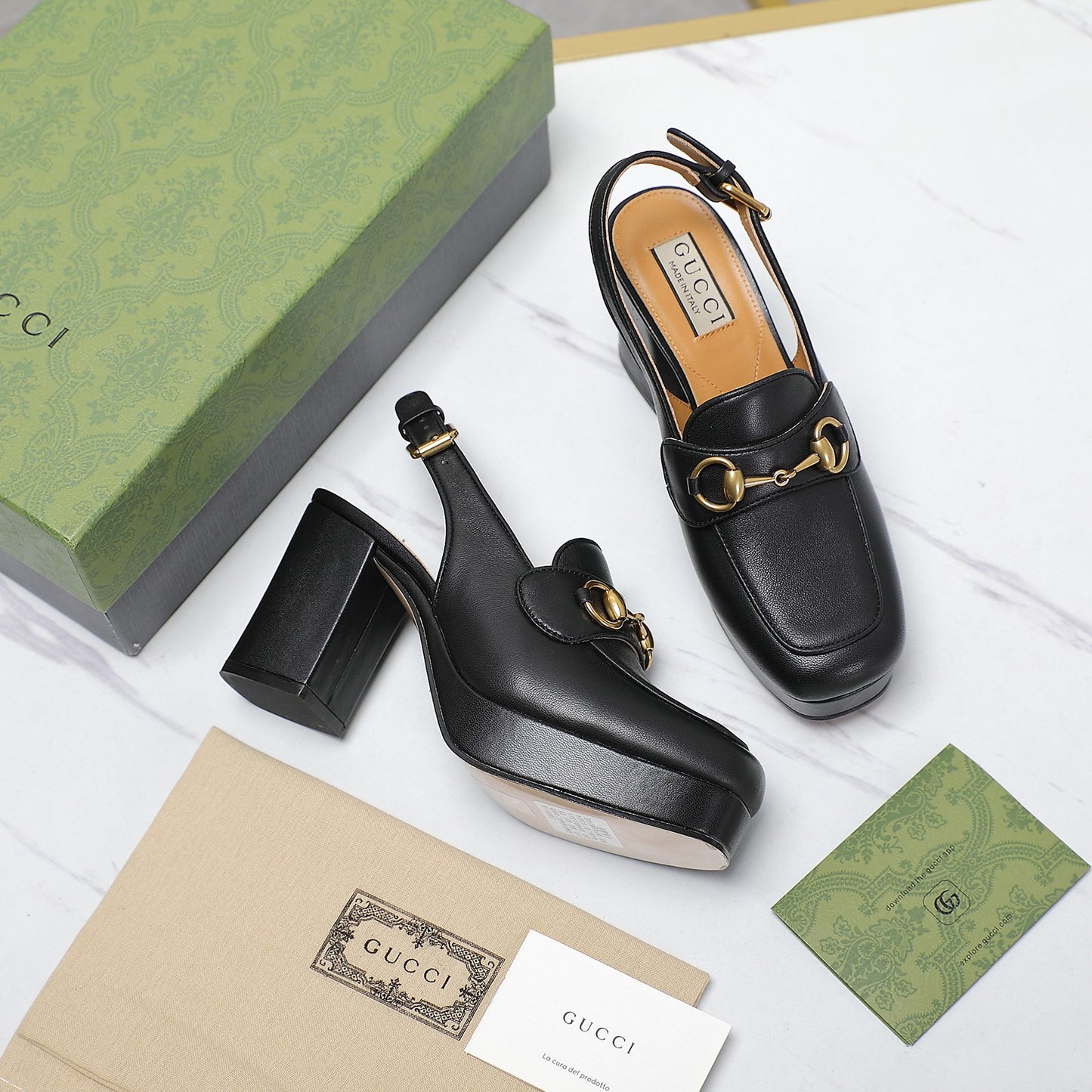 GG Horsebit slingback pumps 1825031805