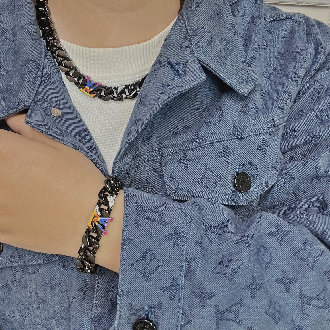 Black Metal Cuban Necklace XC0823101602