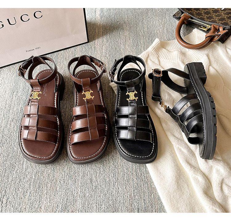 New Versatile Not Tired Feet Hollow Woven Thick-soled Beach Shoes 1024041204
