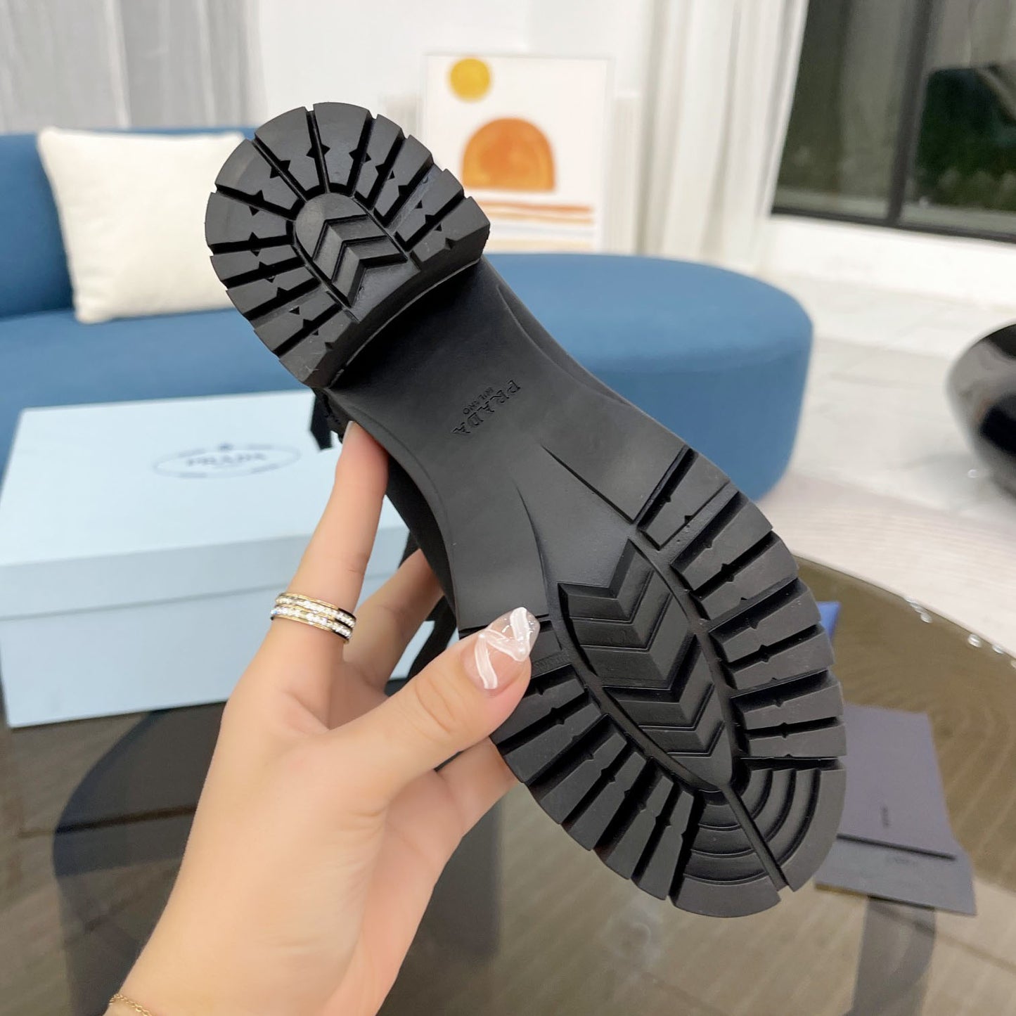 PR waterproof nylon high heel short boots 1824102201