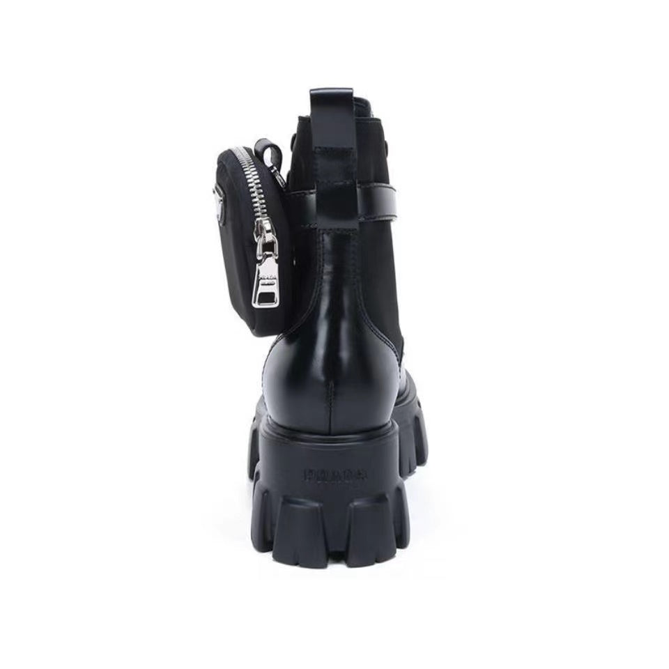 Classic triangle logo platform women's boots