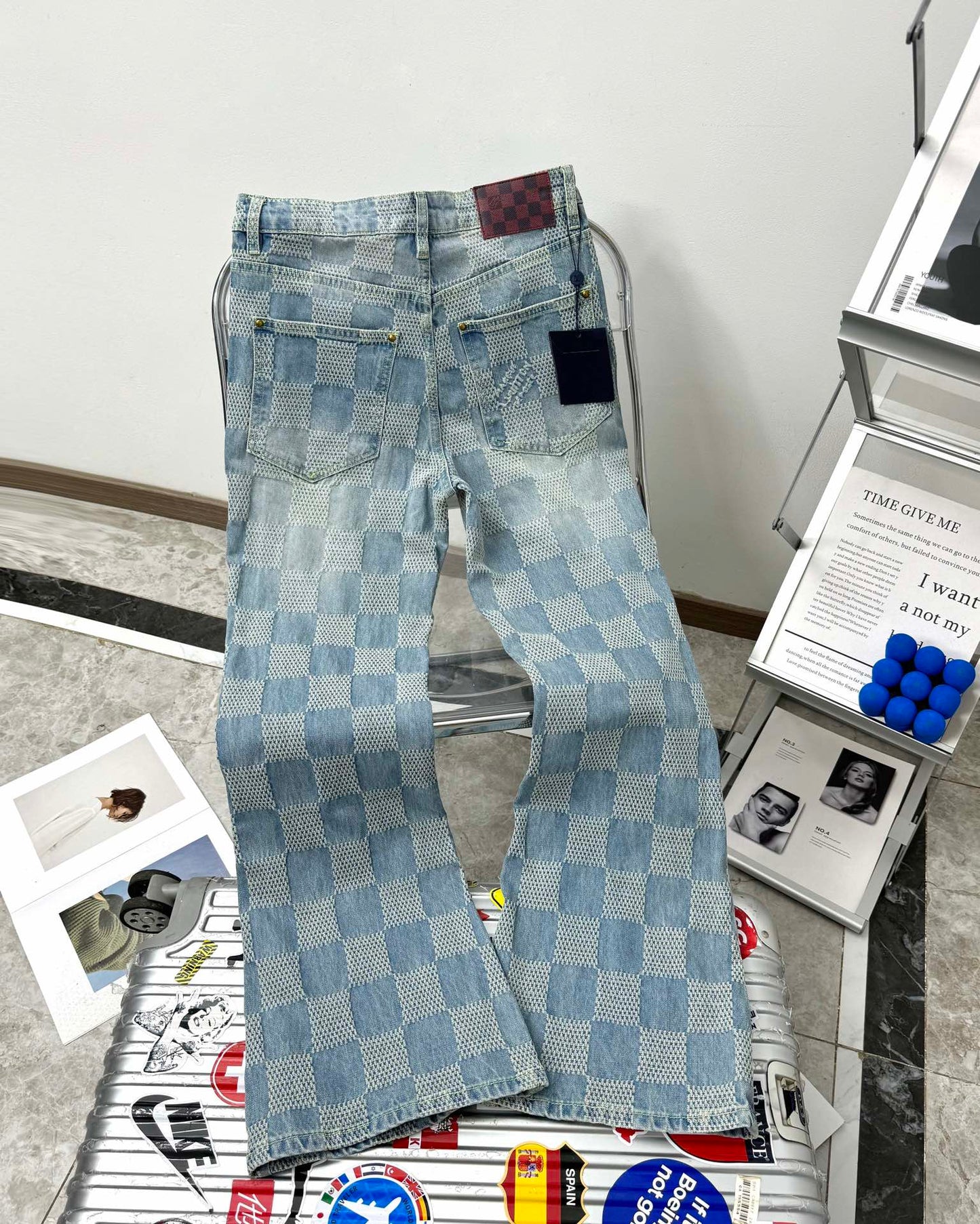 LV Plaid jeans 1825022820