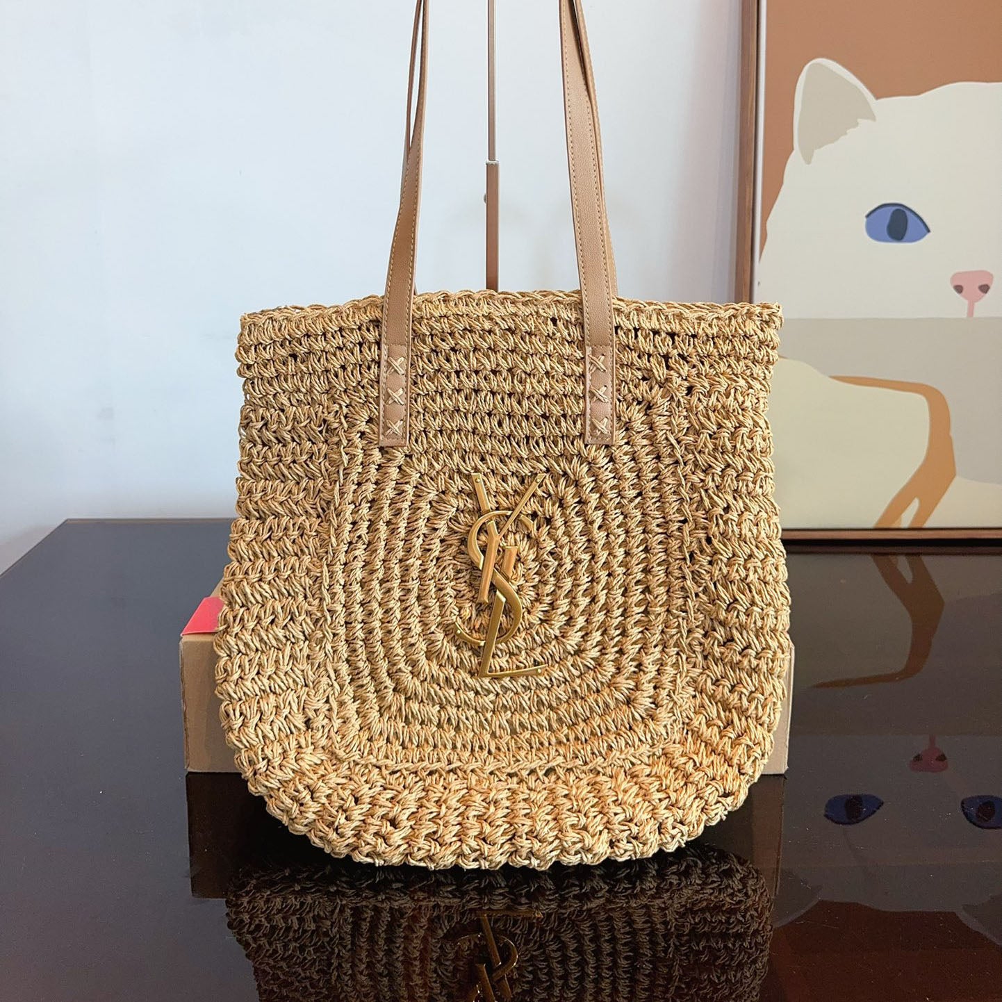 YSL Straw Tote Bag XC24092529