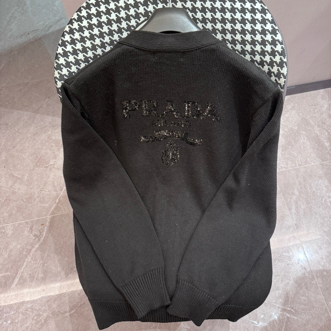 PR V-neck knitted cardigan 1824091806