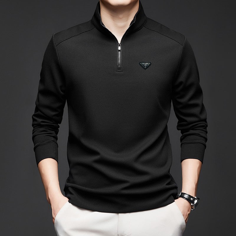 PR Half-zip stand collar top 1824091108