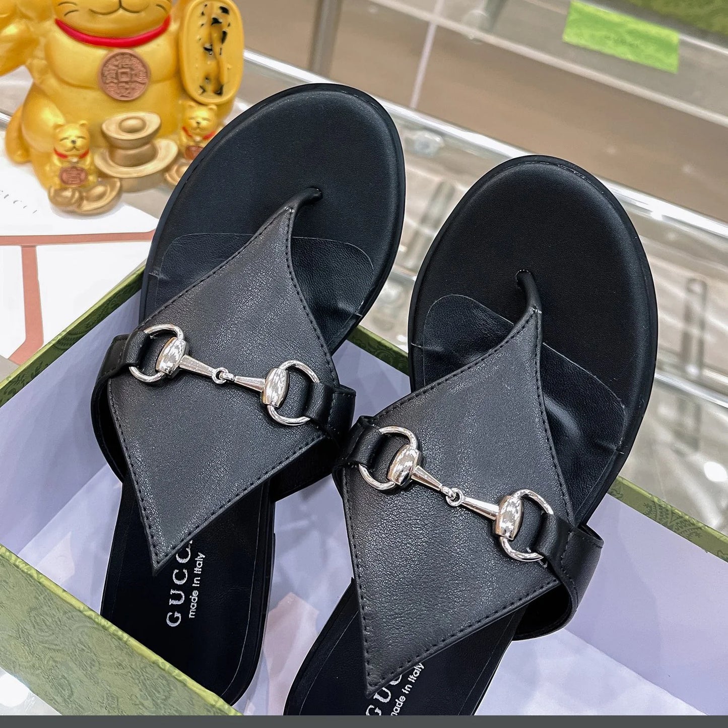 New Fashion Leather G logo Women's SlippersXC052024020701