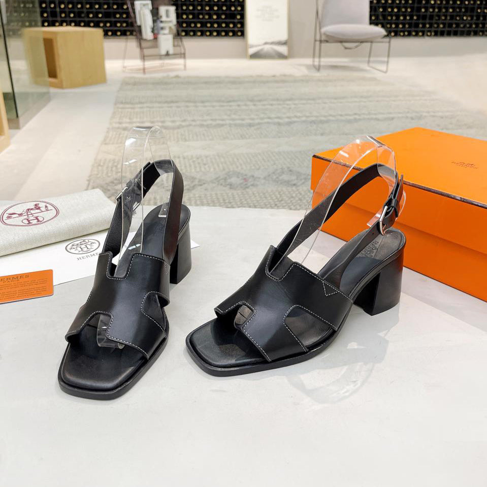 Fashionable square toe high heel sandals 1824040705