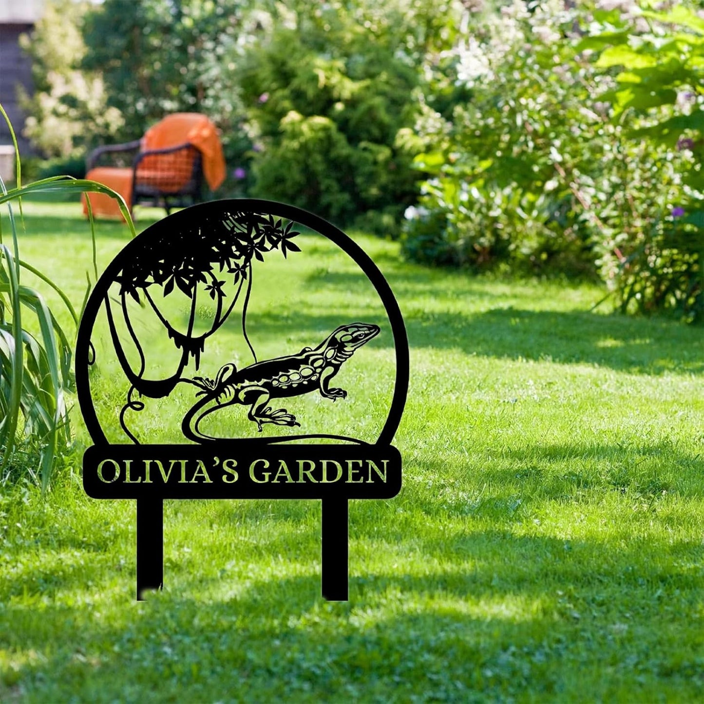 Custom Rabbit Garden Sign, Personalized Outdoor Metal Yard Sign for Gardeners or Lawn Decor