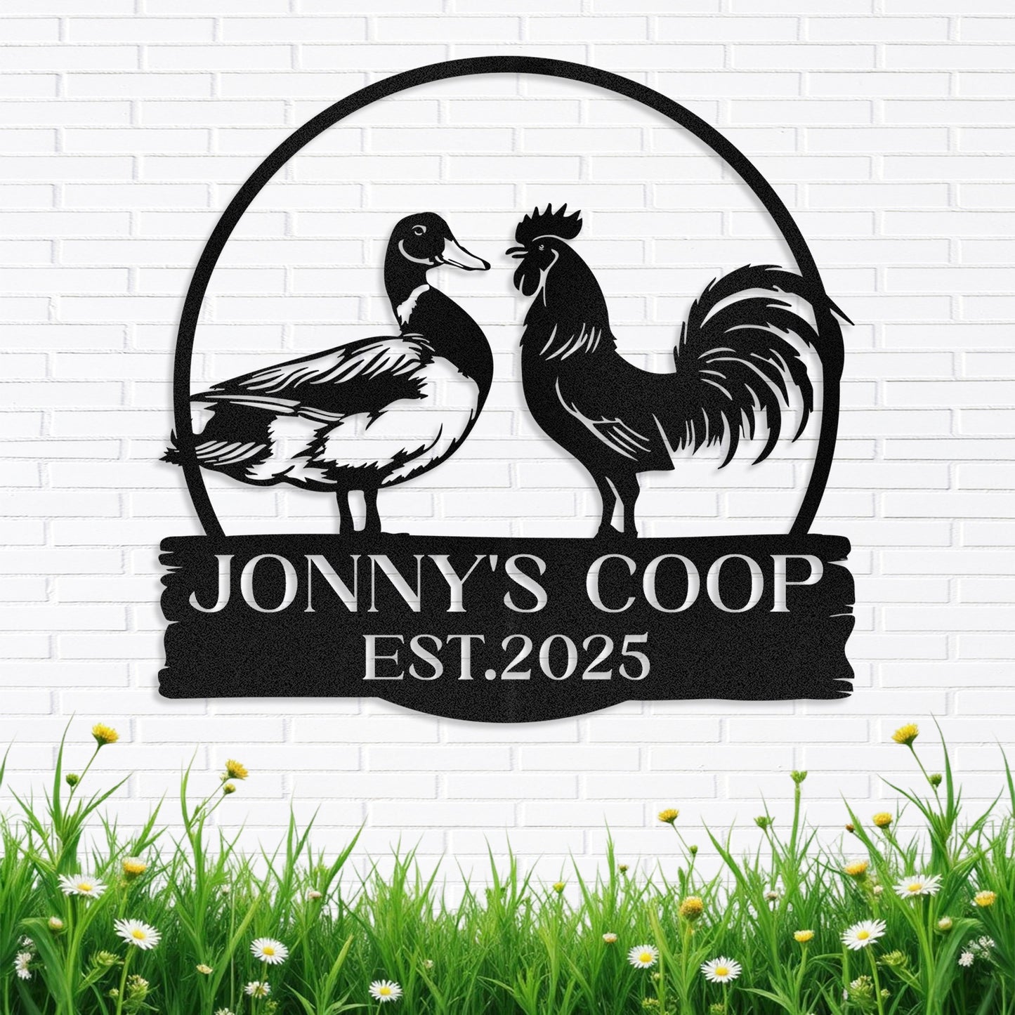 Personalized Chicken Coop Signs, Metal Funny Farm Decor, Chicken Coop Accessories, Metal Outdoor Wall Art, Custom Hen House Sign, Rustic Farmhouse Wall Decor for Farm Yard Garden Color10