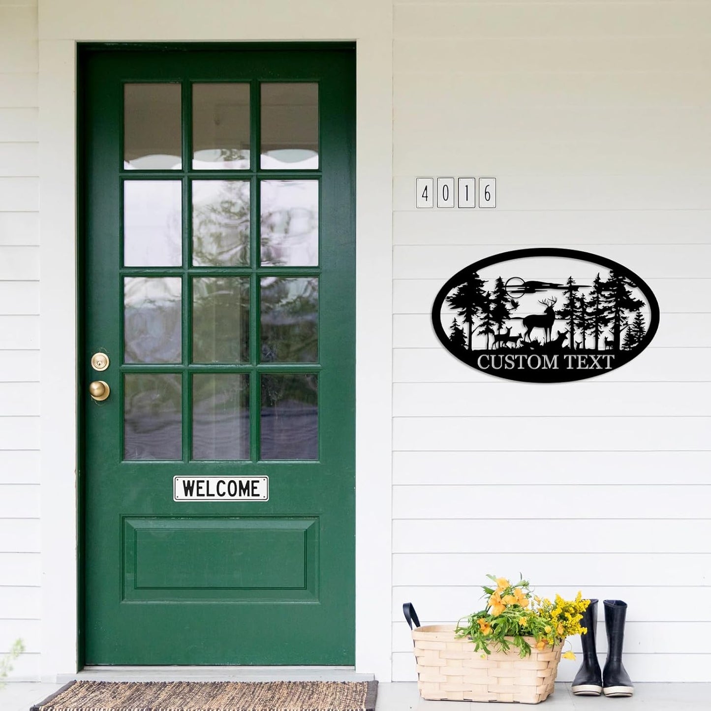 Personalized Deer Metal Cabin Sign, Custom Buck Hunter Gift, Family Name & Monogram Sign, Outdoor Hunting Porch Decor, Gift for Him