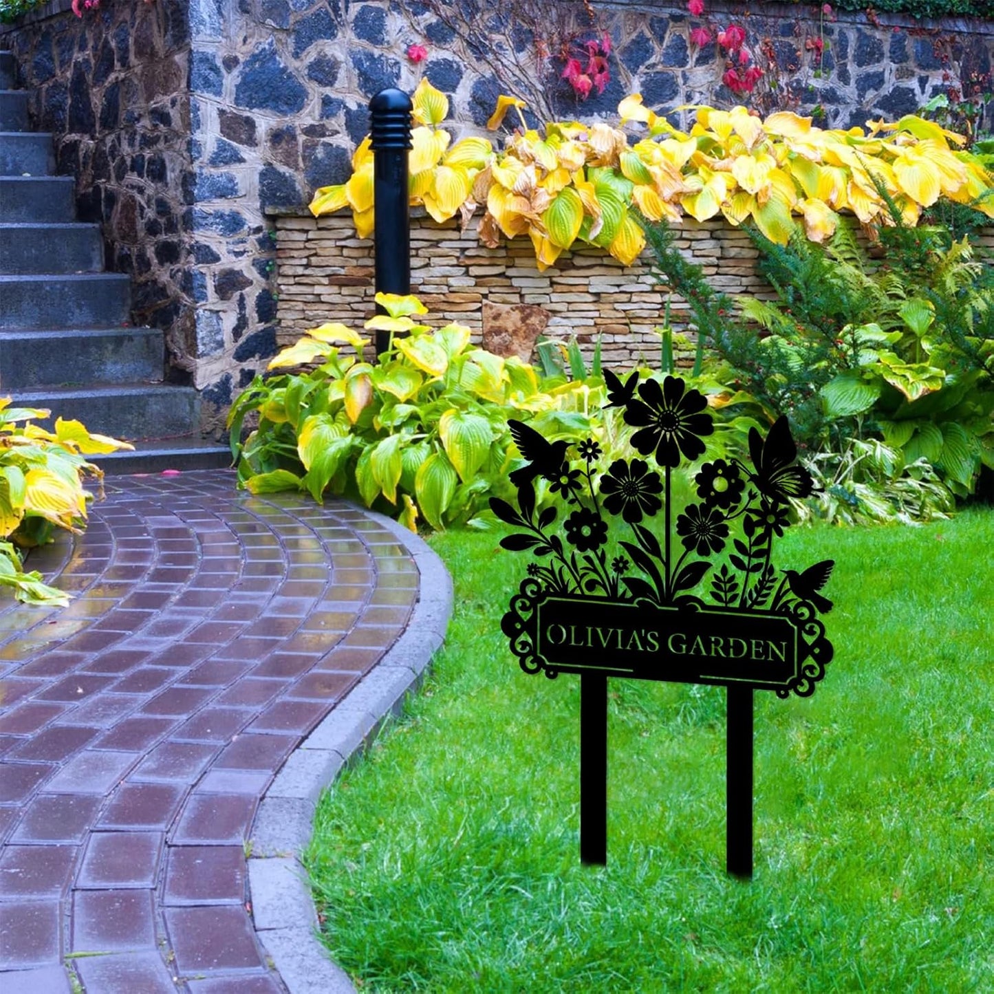 Custom Garden Sign Personalized Outdoor Metal Garden Stake Gifts for Gardeners
