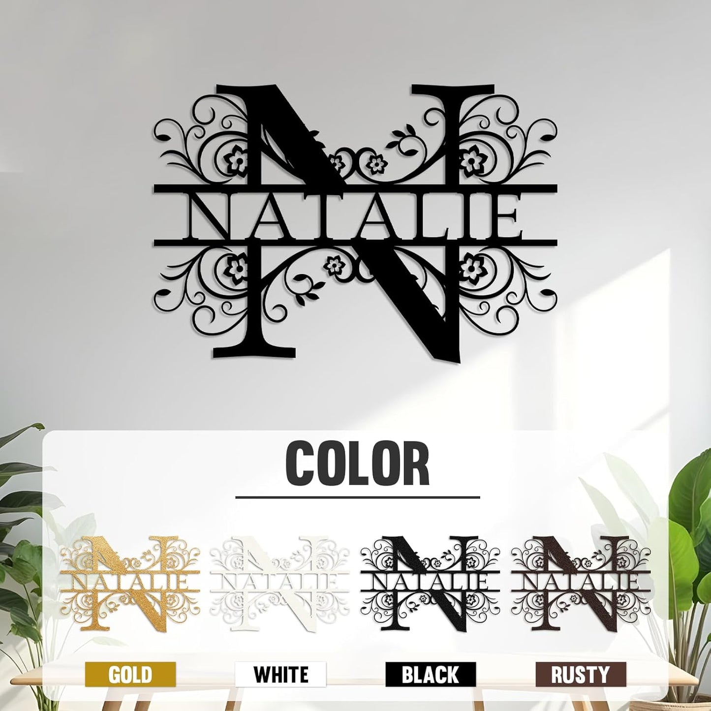 Custom Family Name Sign - Rustic Metal  Wall Art for Cozy Homes