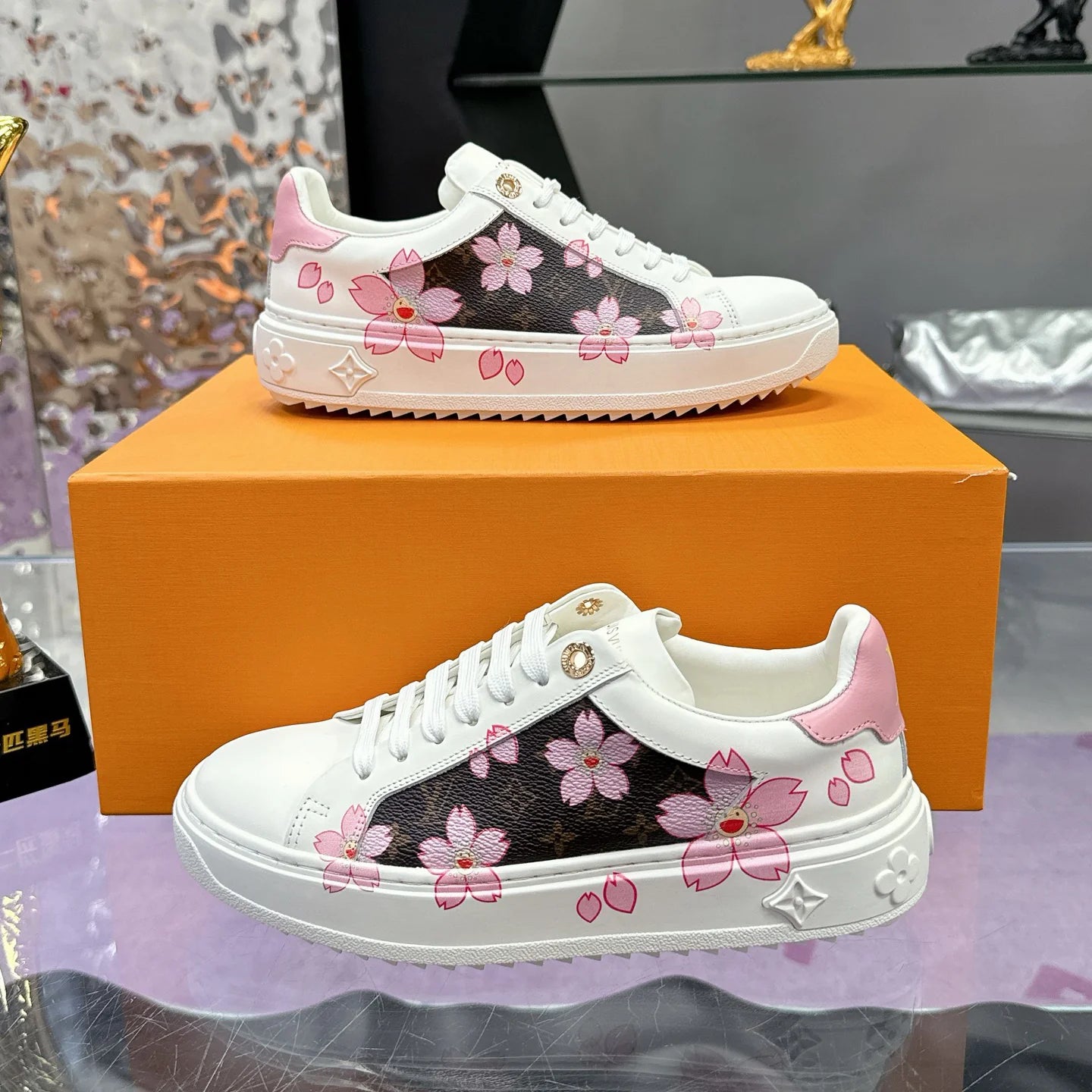 Cherry Blossom Series Casual White Shoes Sneakers For Women 1025042603