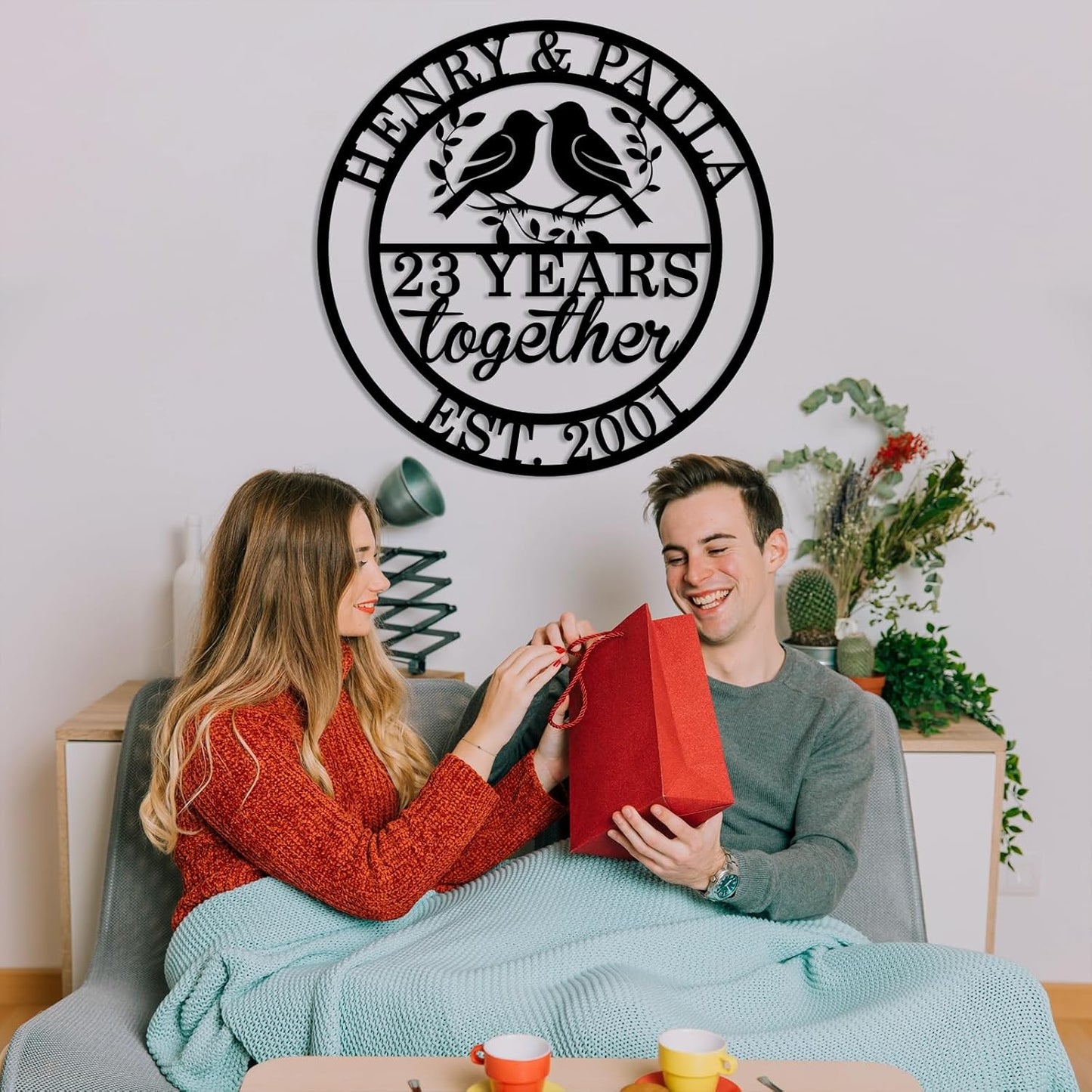 Custom Metal Anniversary Signs for Couples or Parents, Unique Wall Decor & Memorable Gift