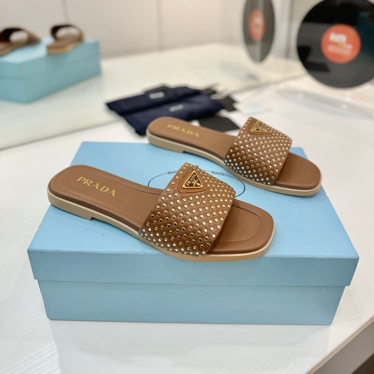 PR Nappa leather slides 1825032002