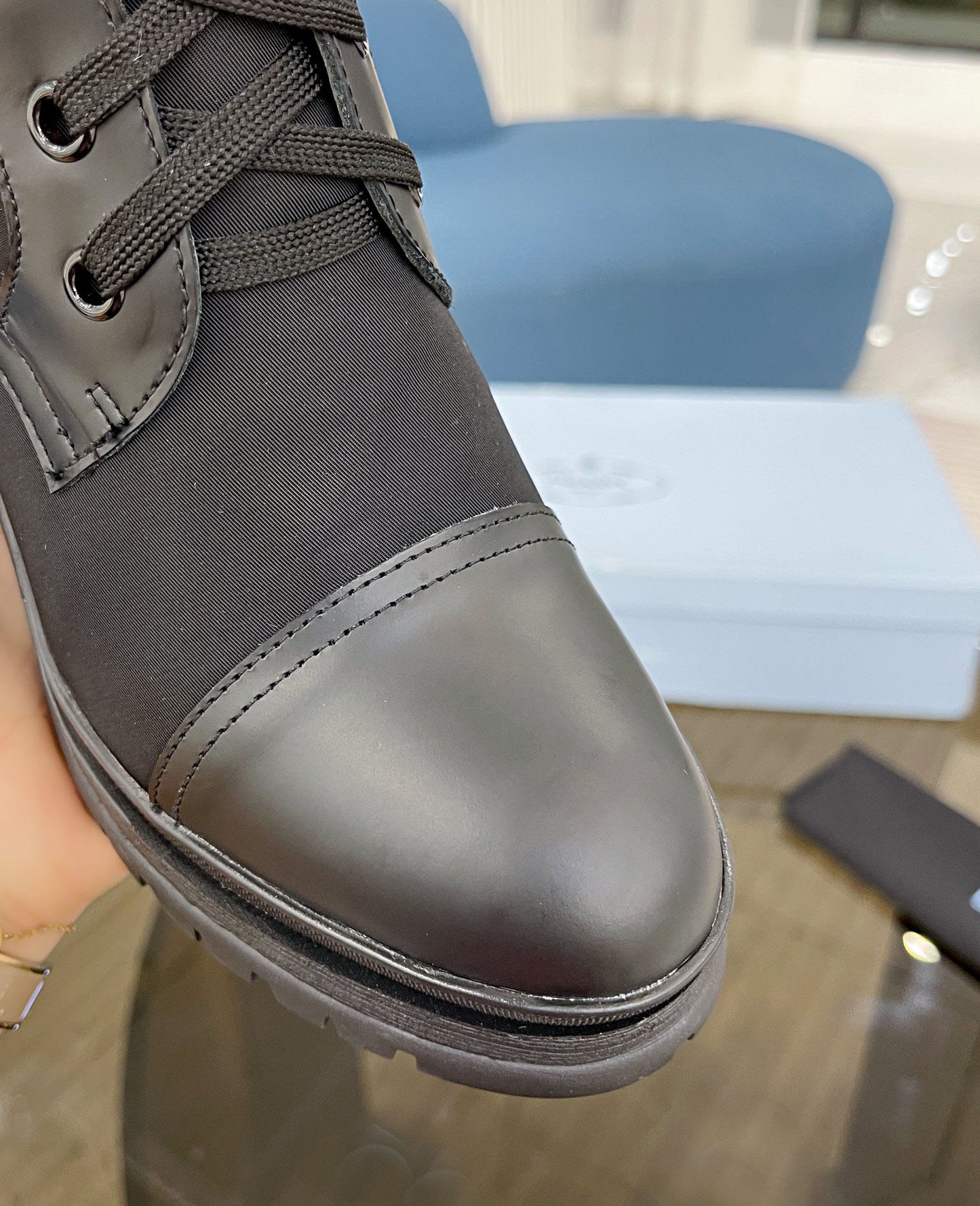 PR waterproof nylon high heel boots 1824102202