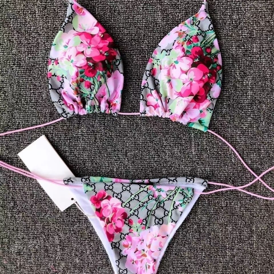 New print three-point beach spa bikini PD10041802