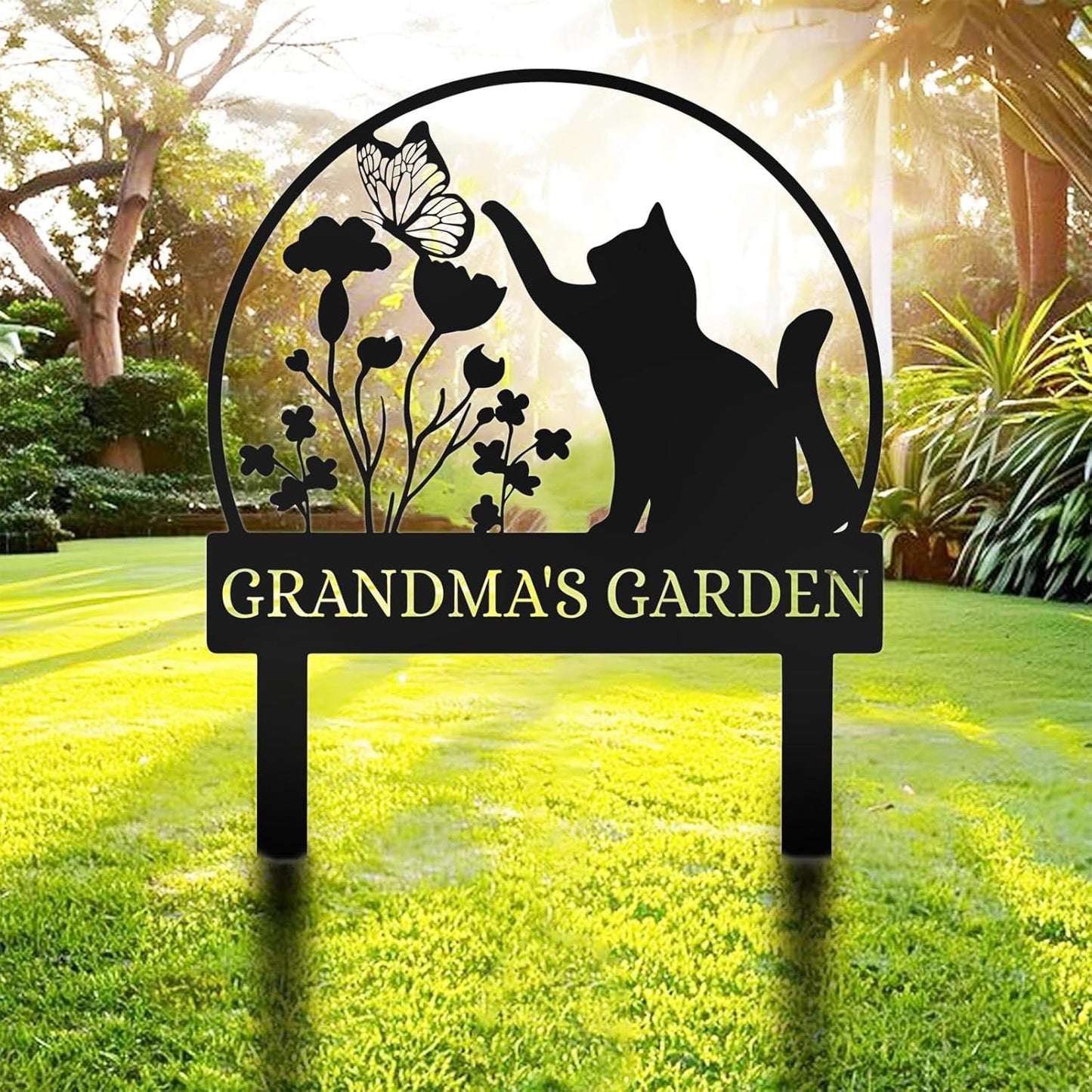 Custom Garden Metal Sign Personalized Outdoor Name Plaque for Lawn Yard Vegetable Garden Welcome Gift