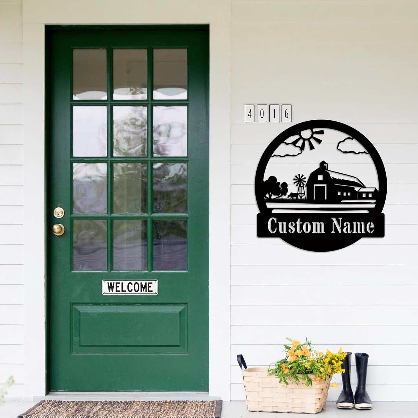 Custom Butterfly Metal Sign for Cabin or Porch, Personalized Family Name Wall Decor Gift