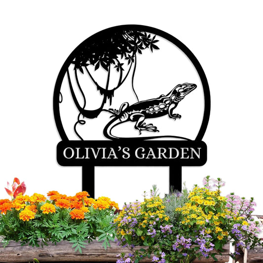 Custom Rabbit Garden Sign, Personalized Outdoor Metal Yard Sign for Gardeners or Lawn Decor