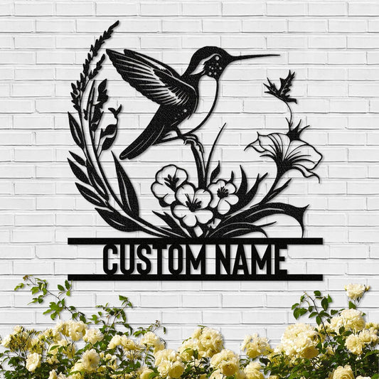 Personalized Metal Signs, Metal Name Sign Birds Welcome Plaque, Custom Garden Sign Yard Signs ms011