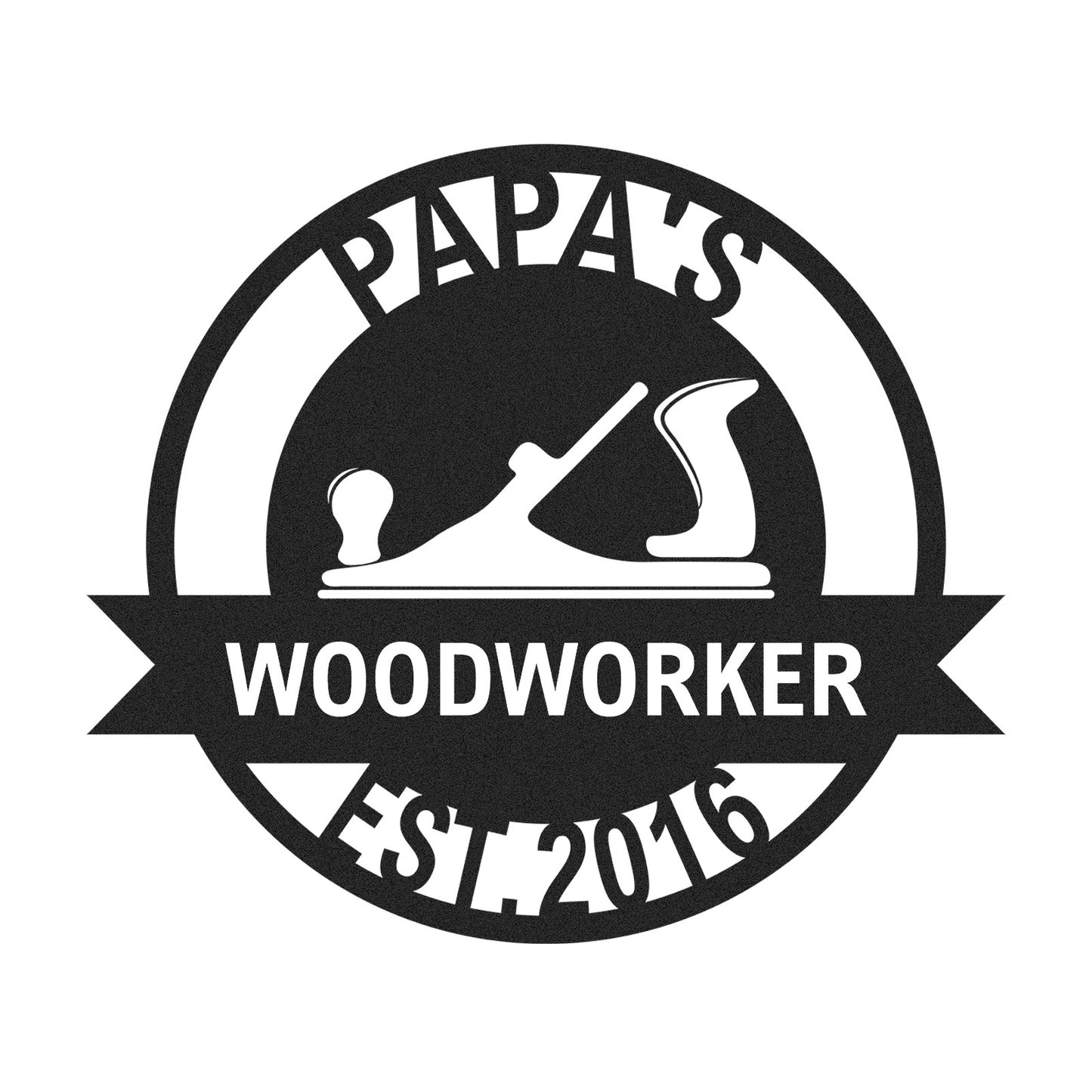 Custom Woodworker Workshop Metal Sign, Personalized Papa��s Woodworking Decor, Metal Garage Wall Art, Gift for Dad or Grandpa, Father's Day Gift Idea