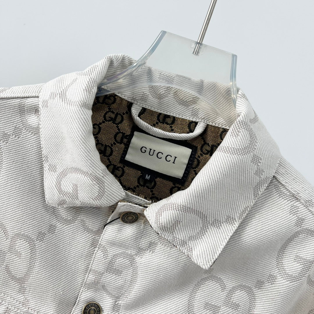 jacquard lapel denim jacket XC0823110312