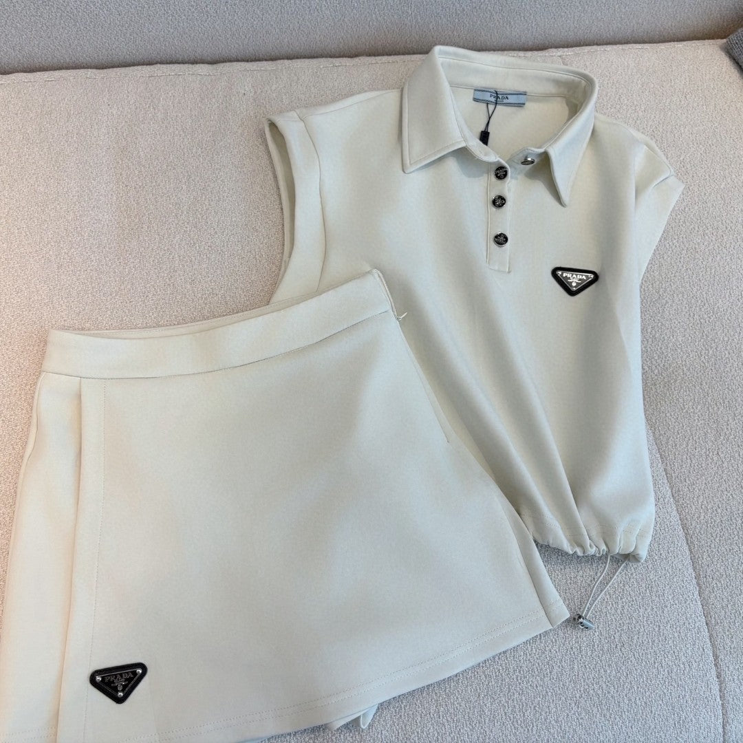PR Sleeveless top + short skirt set 1825052009
