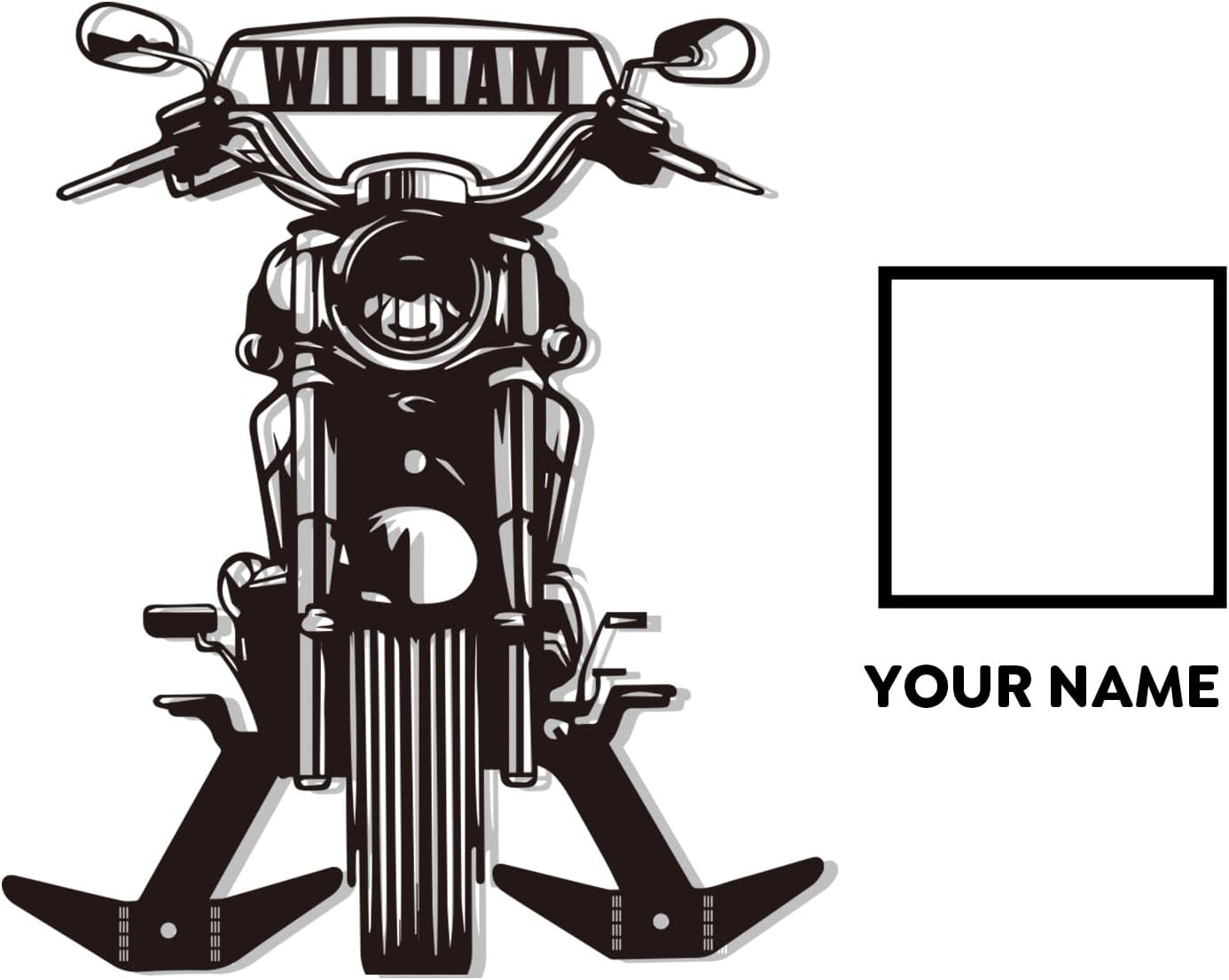 Custom Name Iron Helmet Hanger , Durable Wall-Mounted Rack for Bikers