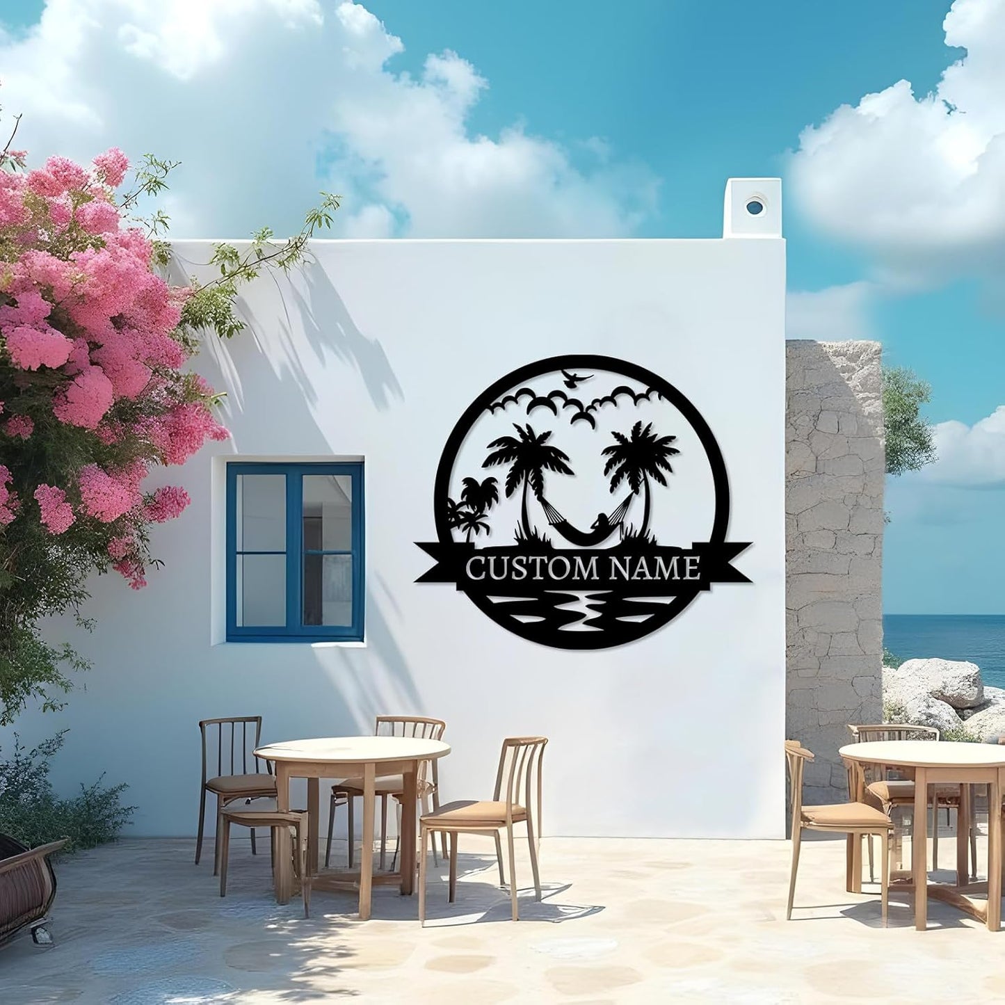 Personalized Beach & Pool Metal Signs - Custom Last Name Decor, Outdoor Patio Wall Art for House Warming Gifts