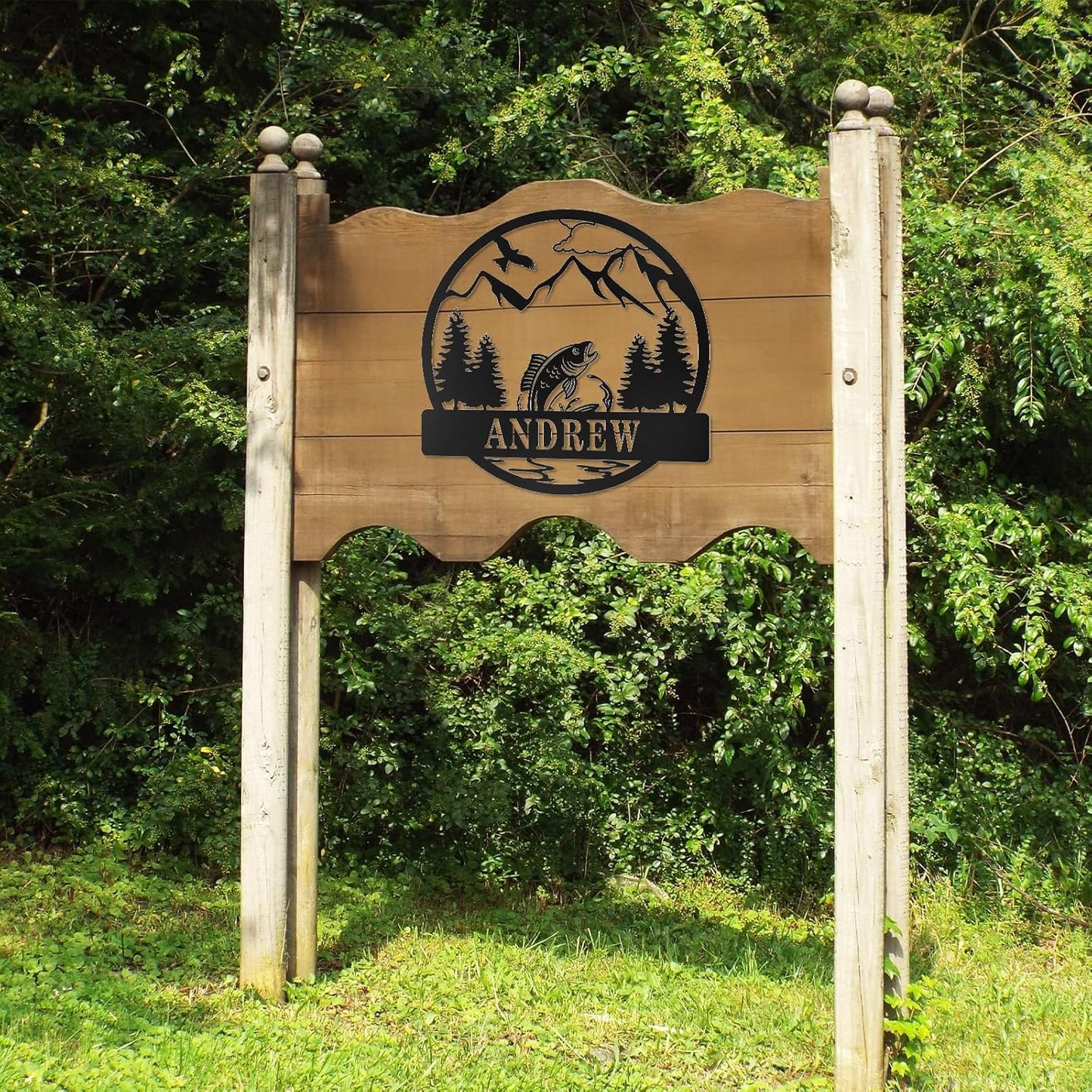 Custom Bass & Eagle Metal Art, Rustic Fishing Decor for Outdoor Enthusiasts