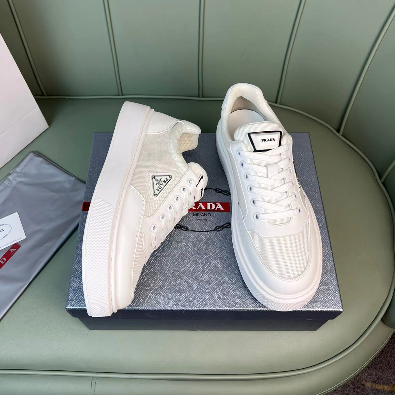 New breathable leather and canvas sneakers 1824041902