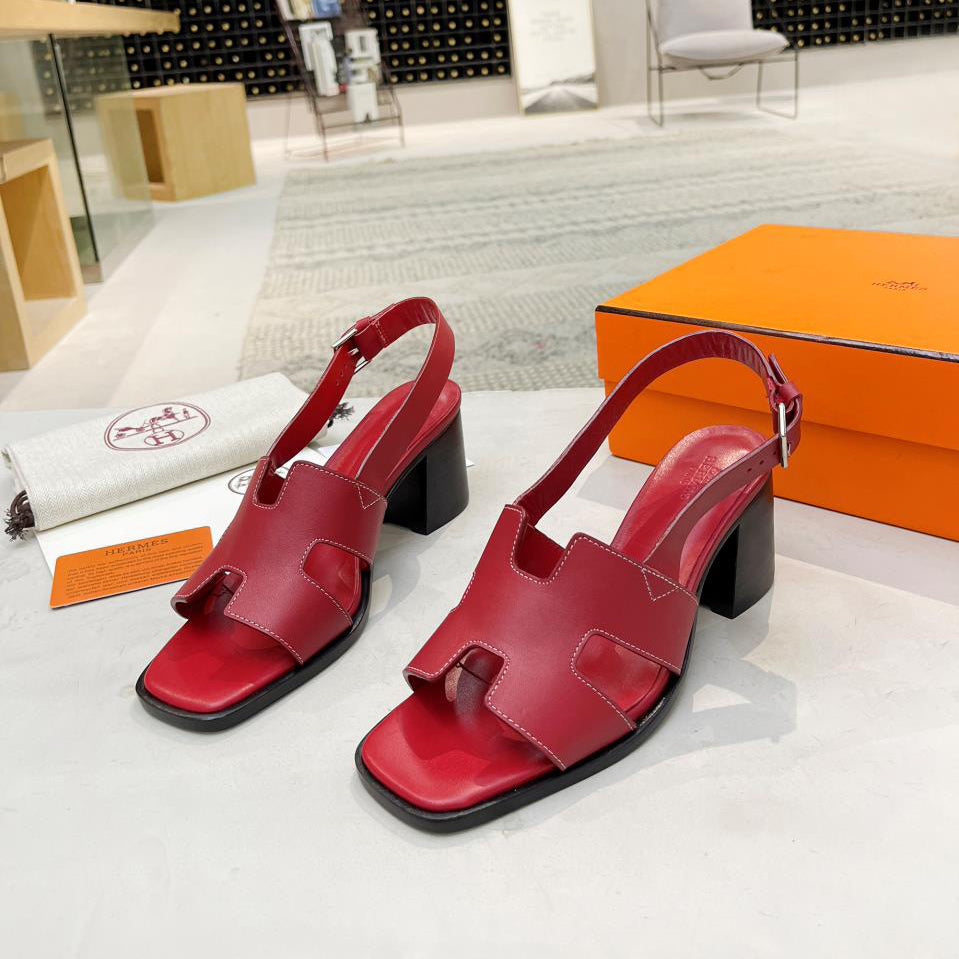 Fashionable square toe high heel sandals 1824040705