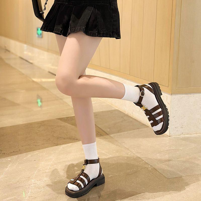 New Versatile Not Tired Feet Hollow Woven Thick-soled Beach Shoes 1024041204
