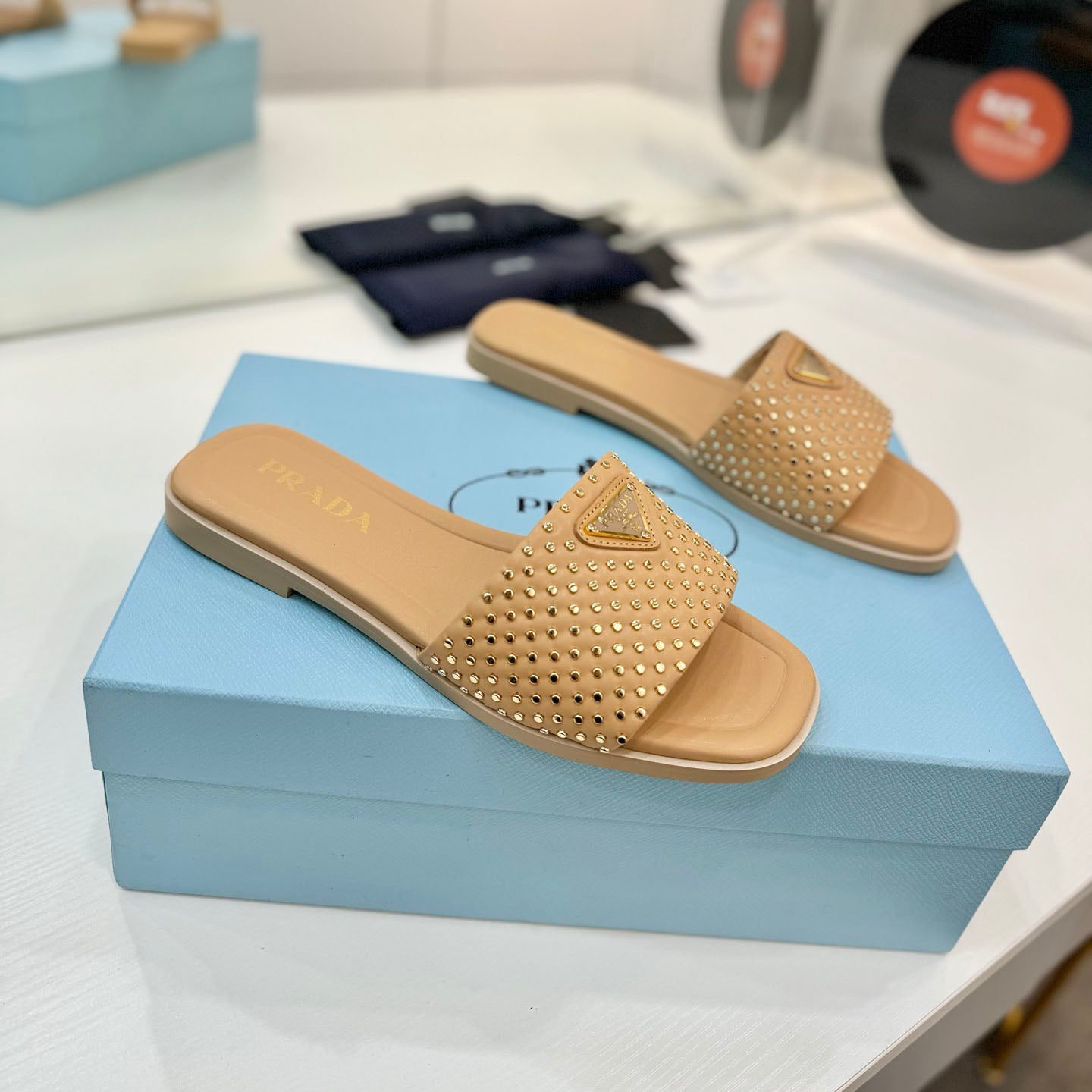 PR Nappa leather slides 1825032002
