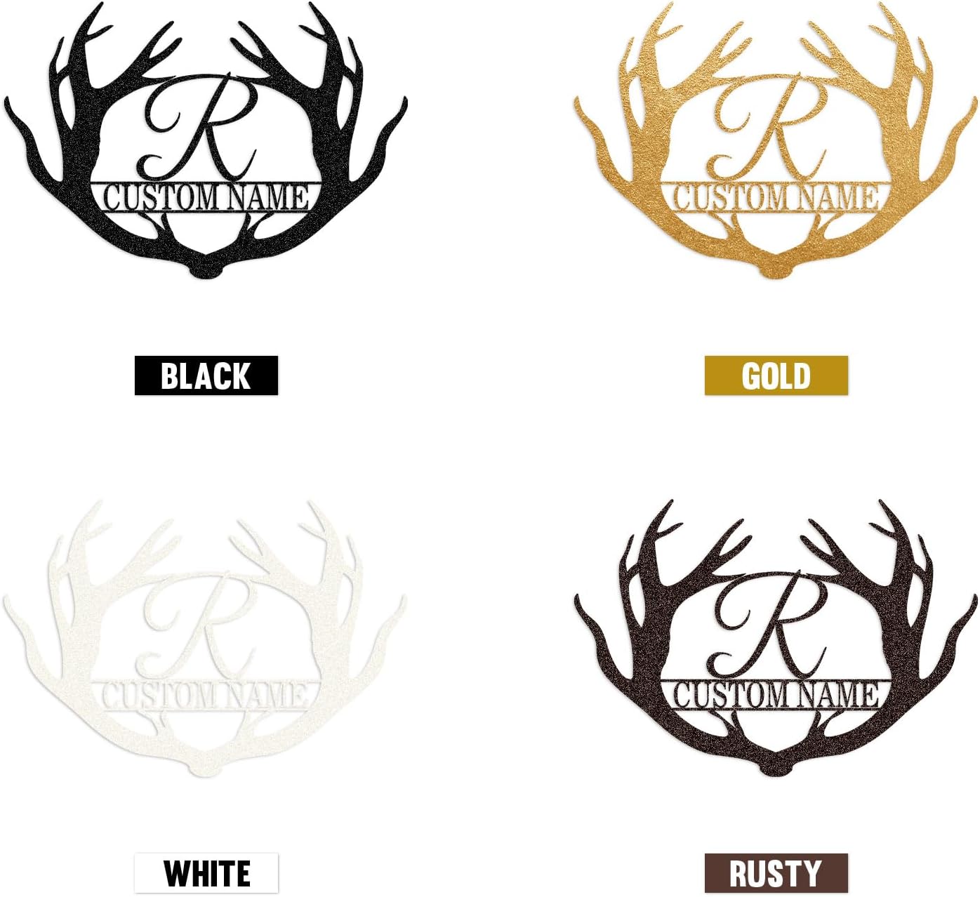 Custom Antler Metal Cabin Sign Personalized Last Name Sign Outdoor Hunter Decor Gift