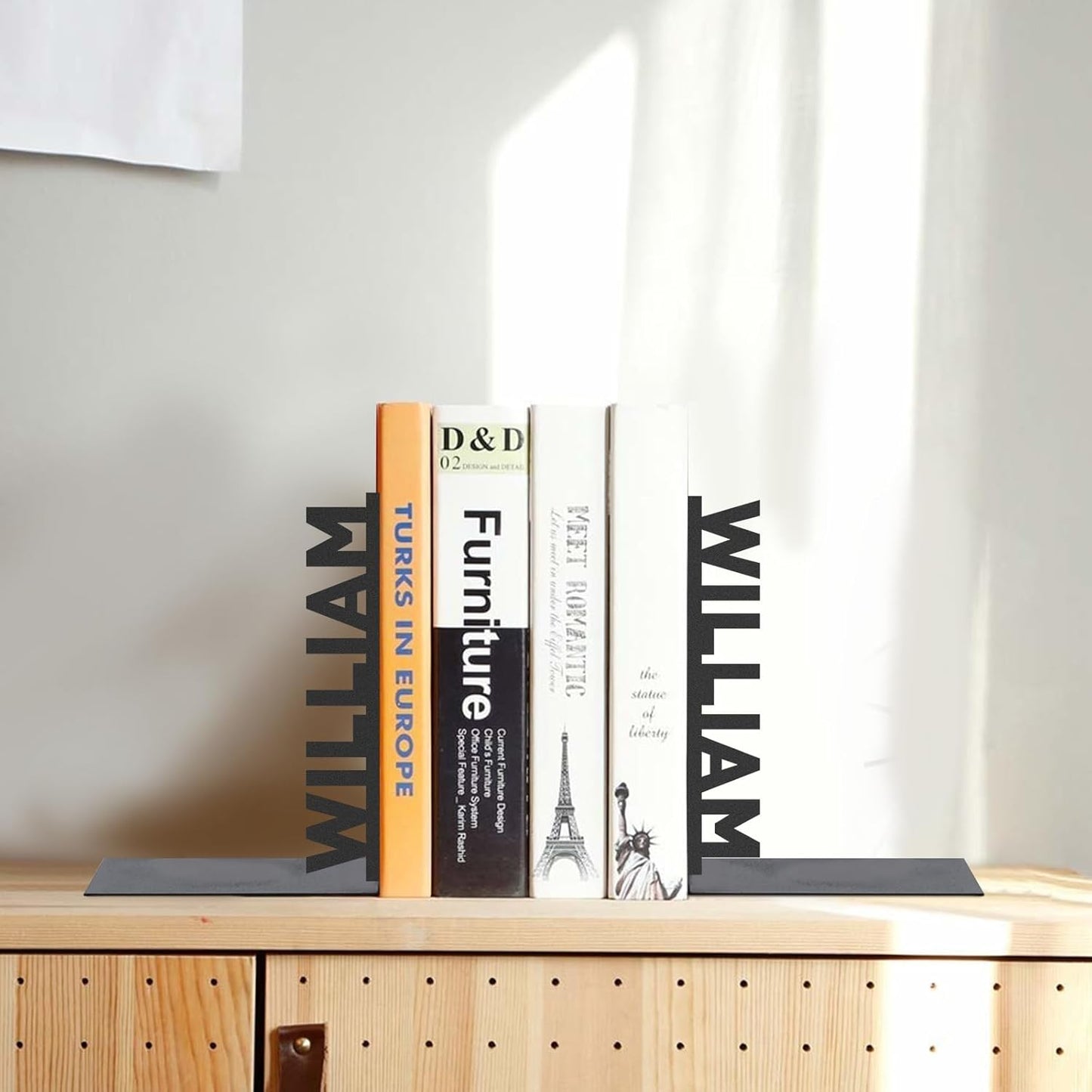Personalized Letter Metal Bookends, Custom Name Bookshelf, Unique Study Decor & Gift