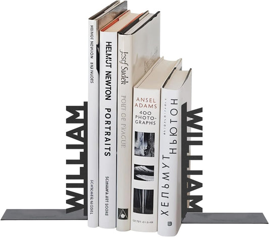 Personalized Letter Metal Bookends, Custom Name Bookshelf, Unique Study Decor & Gift